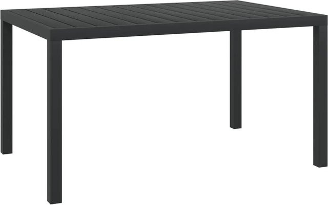 Furnicato Gartentisch aus Aluminium und WPC in Schwarz Matt, B/T/H: 150 x 90 x 74 cm - Bild 1