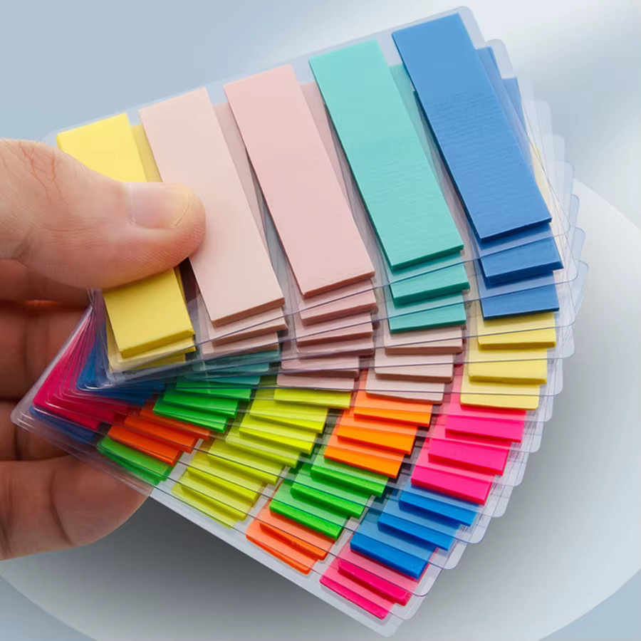 100 Stück beschreibbare fluoreszierende Führungsetiketten in Multicolour, selbstklebende Notizanzeige und Aufkleber für Schule und Planer - Bild 3