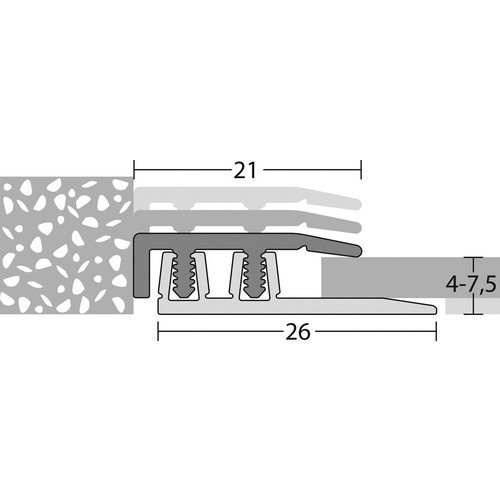 CARL PRINZ Abschlussprofil PROFI-DESIGN aus Aluminium in Silber, Breite: 2,1 cm, Höhe: 0,6 cm, verdeckte Befestigung - Bild 2