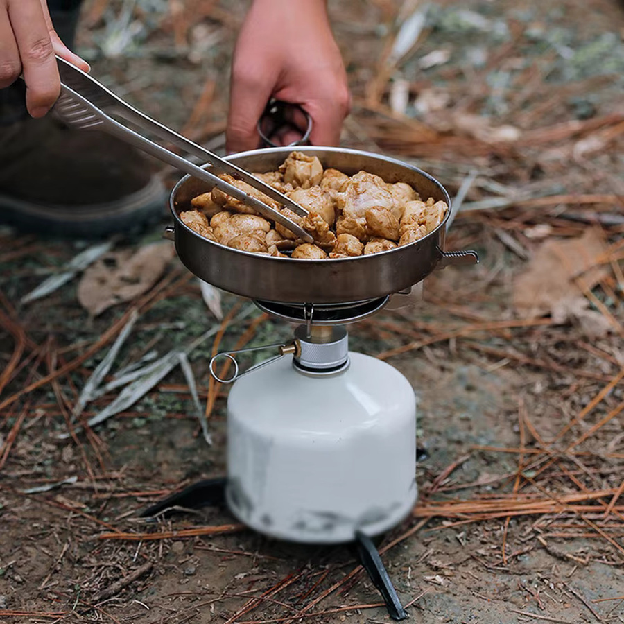 LIXADA Faltbarer Gasherd Kopf für Outdoor Camping und Picknick in Silber mit einstellbarer Feuerkraft - Bild 4