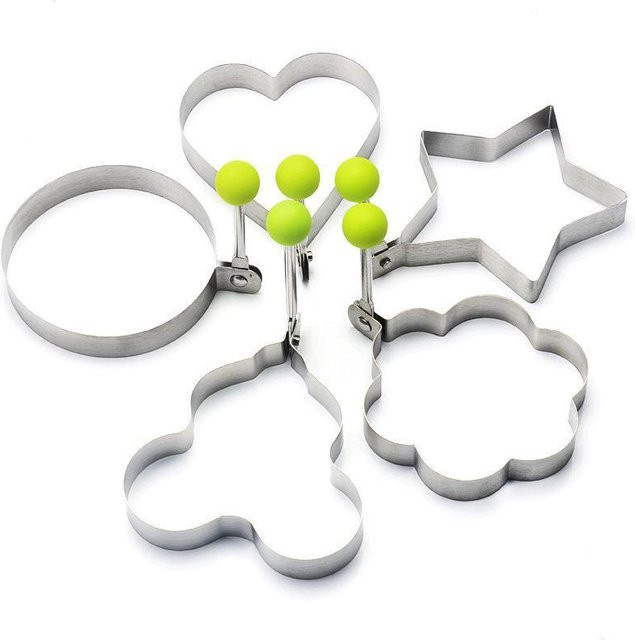Yuyongzhi 5er Set Edelstahl Friteuse Formen für Lotus-Eier in Silber - Bild 1