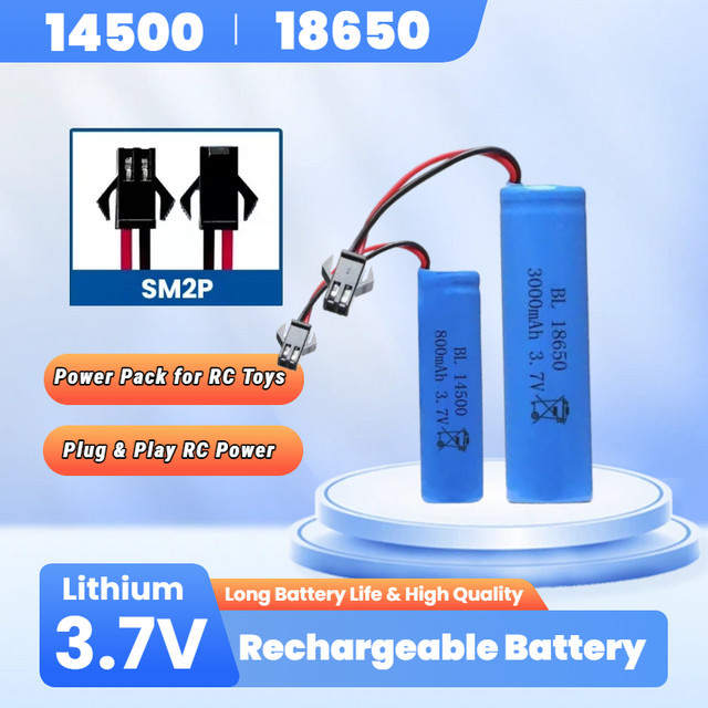 Koonenda Li-Ionen-Akku 3,7 V mit SM-2P-Stecker in Blau für RC-Modelle - Bild 1