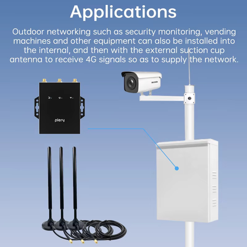 PLERY 4G LTE Router CAT.4 mit WiFi 6 und 300Mbps, Tragbares Internetgerät mit Nano-SIM-Karte, LAN/WAN-Anschluss und EU-Stecker, Schwarz - Bild 2