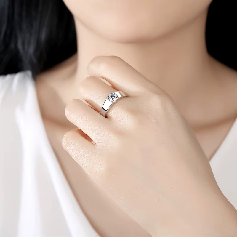 SAY Verlobungsring, 925 Silber vergoldet, Moissanit, Damen - Bild 4