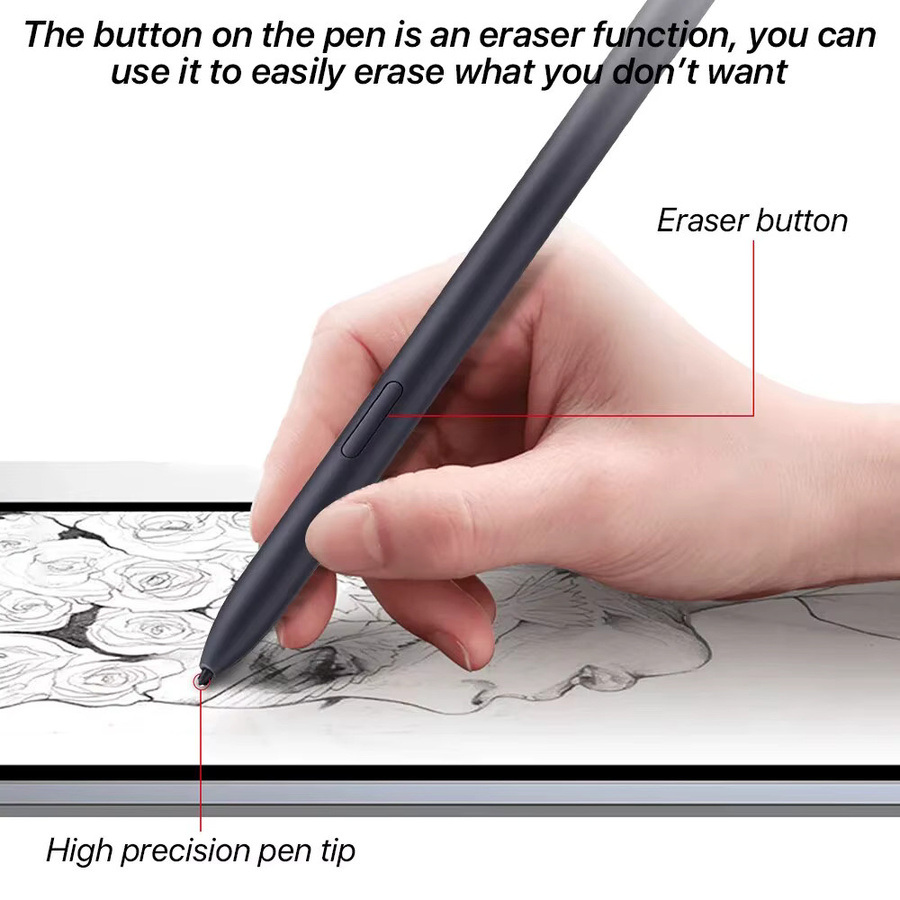 Samsung S Pen Stylus mit Druckerkennung und Radierfunktion in Schwarz für Galaxy Tab S6 Lite, S7 FE, S8 Plus und S9 Ultra - Bild 4