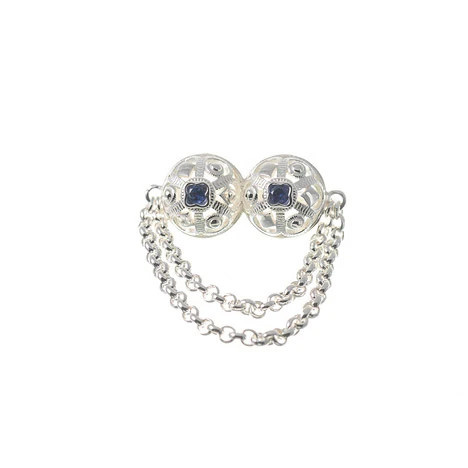 Goettgen Brosche Tracht, 925 Silber, blau - Bild 1