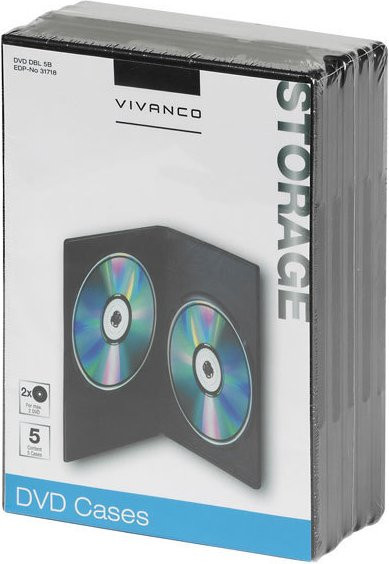 Vivanco DVD Double Case 5er Pack Schwarz - Bild 1