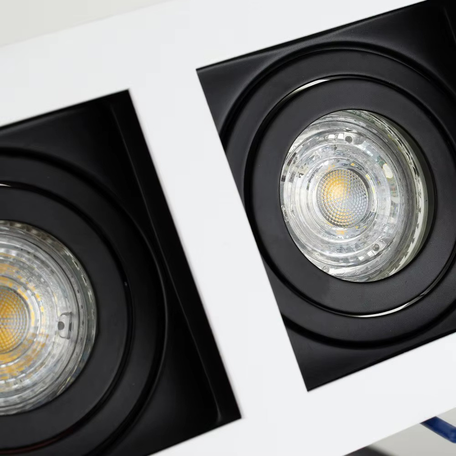 JOYINLED Quadratisches Doppelring-LED-Downlight mit verstellbarem Einbaurahmen und GU10 MR16 Fassung - Bild 2