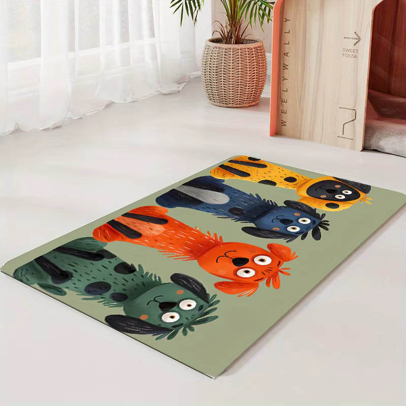 VIKAMA Cartoon-Haustiermatte mit Kieselgur-Erde, schmutzabweisend, weich und rutschfest, wasserabsorbierend, Multicolor, B/T/H: 30 x 30 x 30 cm - Bild 2