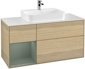 V&B Finion Waschtischunterschrank in Eiche mit Lackierung und integrierter LED-Beleuchtung, Breite: 120 cm - Bild 1