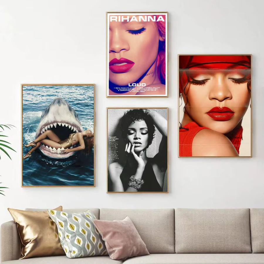 Vintage Poster Rihanna Popmusik Wasserfester Papieraufkleber Multicolour für deine Wanddekoration - Bild 3