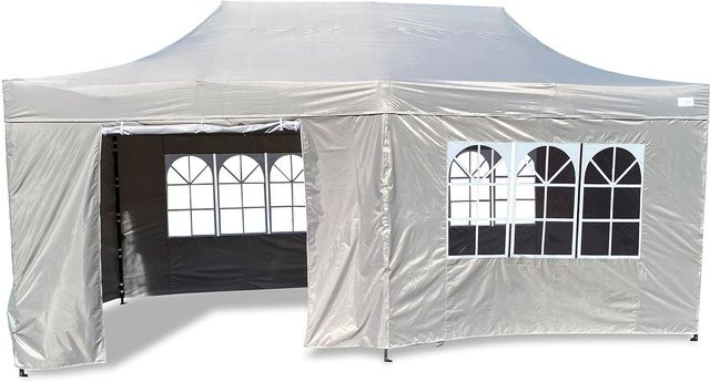 GRASEKAMP Faltpavillon Premium Line mit Seitenteilen, Grau, B/T/H: 600 x 300 x 250 cm - Bild 1