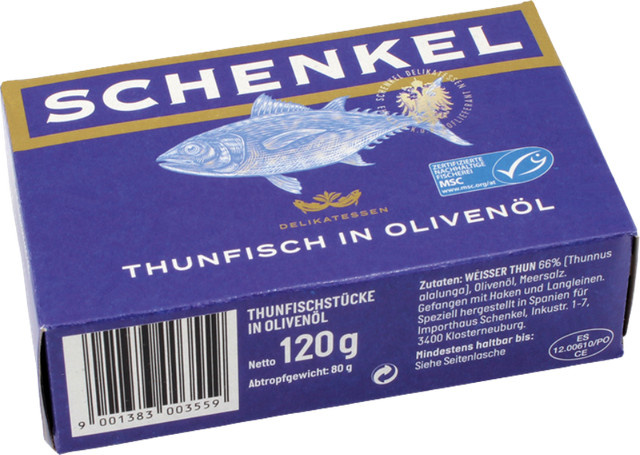 Schenkel Weisser Thunfisch in Olivenöl 80 g - Bild 1