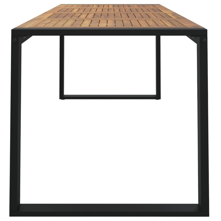vidaXL Gartentisch aus Akazie Massivholz in Braun mit U-Form Gestell, B/T/H: 200 x 90 x 75 cm - Bild 5