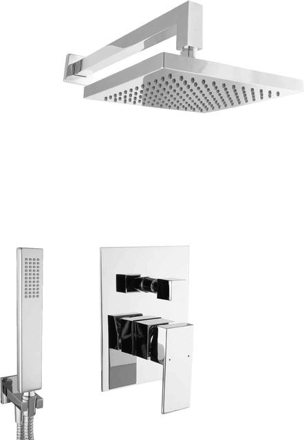 PaulGurkes Unterputz Duschsystem mit Regenbrause und Handbrause in Chrom - Bild 1