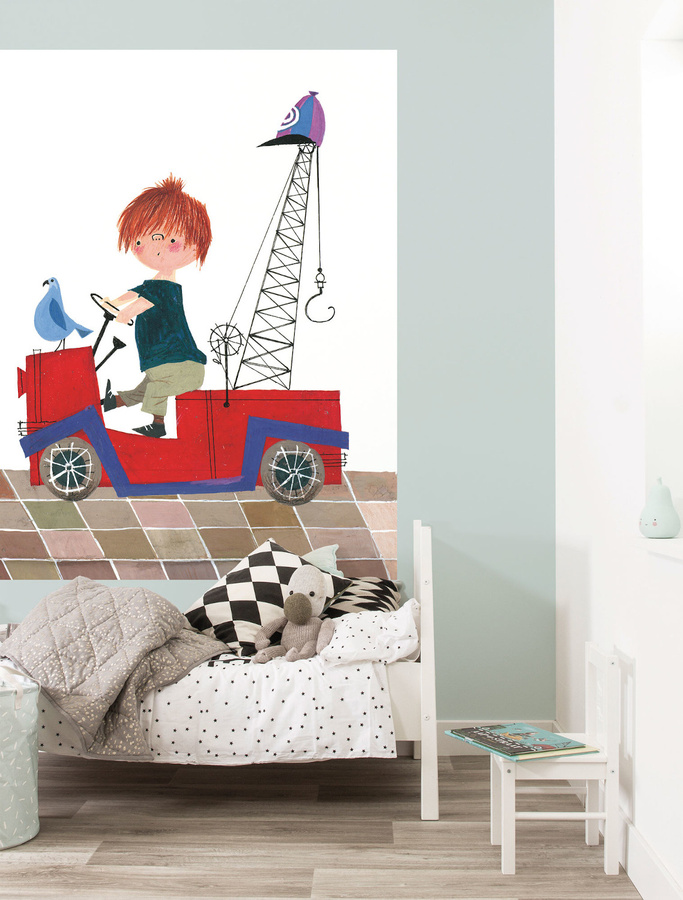 KEK Amsterdam Mural Red Tow Truck Wandtattoo Multicolor Breite: 142,5 cm - Bild 1