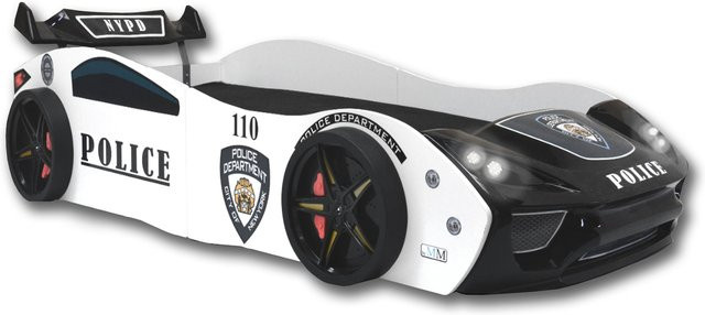Aileenstore Autobett Police Spielbett für Kinder inklusive Lattenrost B/T/H: 90 x 200 cm - Bild 1