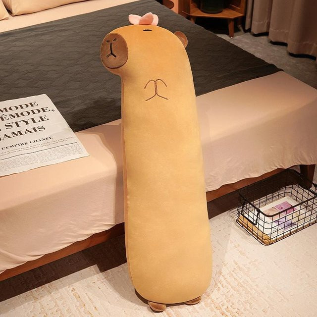 Yiran toy Kawaii Capybara Plüschtier Schlafkissen, 120cm, Braun - Bild 1