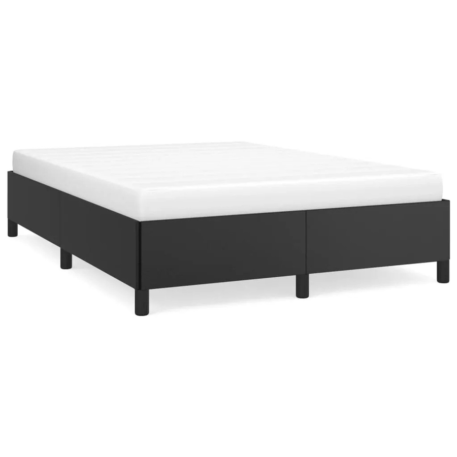 vidaXL Bettgestell gepolstert in Schwarz aus Kunstleder, B/T/H: 140 x 200 x 35 cm (Höhe: 143 cm, Länge: 203 cm) - Bild 2