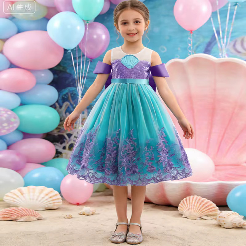 keaiyouhuo Meerjungfrau Kostüm, Prinzessin, Lila, Kleid - Bild 2