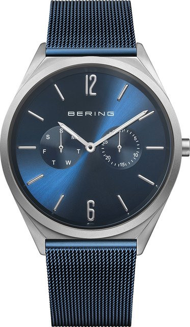 Bering Analoguhr, Quarz, Edelstahl, Blau, 40 mm, Unisex - Bild 1