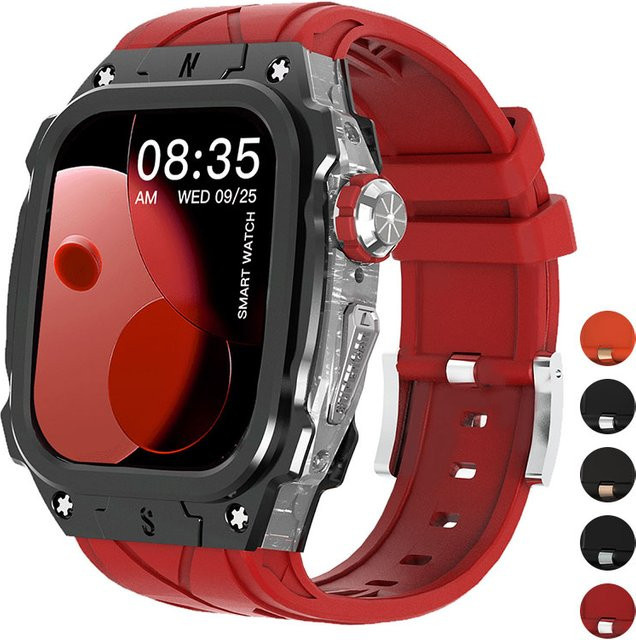 OAKCHARM Uhrenarmband für Apple Watch S10 46 mm, Silikon, Schwarz, Herren - Bild 1