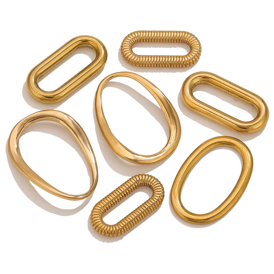 Elomia Ohrringe, Edelstahl, Gold Farbe, Unregelmäßige Charms - Bild 3