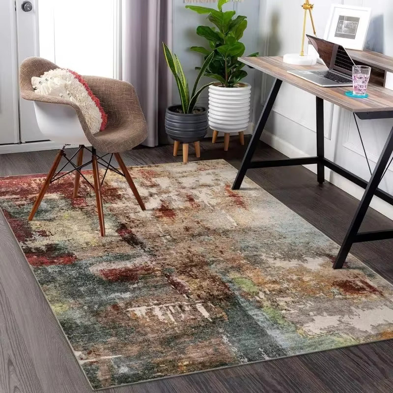 VIKAMA Moderne abstrakte Fußmatte für Wohnzimmer, Küche, Badezimmer und Eingangshalle, Waschbarer schmutzabweisender Teppich - Bild 1