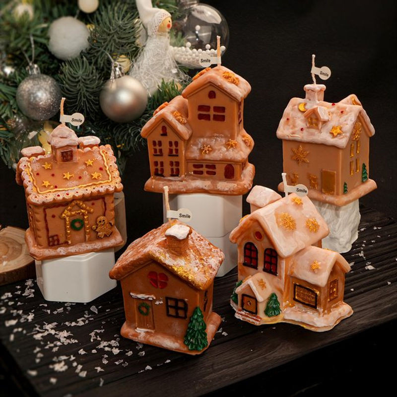 DIY Weihnachtskerzenständer in 3D-Optik aus Kunststoff, beige, kreative Kerzenform für dein Weihnachts-Herzstück - Bild 1