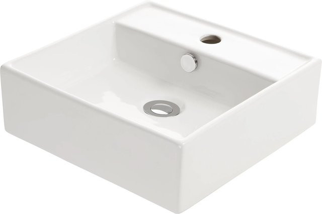 NEG Hänge-Waschbecken Uno16H Klein Quadratisch Weiß Keramik B/T/H: 38 x 38 x 12,6 cm - Bild 1