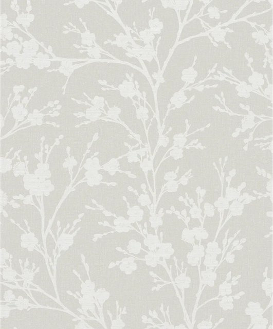 Marburg Vliestapete Ivy Nov Floral in Grau-Beige mit botanischem Naturmuster und FSC-Zertifizierung - Bild 1