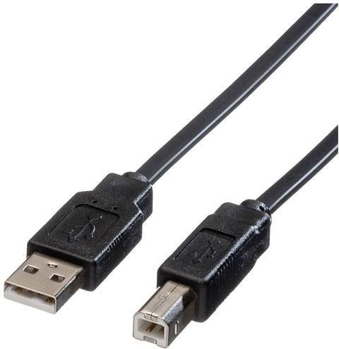 Roline USB 2.0 Kabel mit USB-A und USB-B Stecker, Schwarz, Länge: 1,80 m - Bild 1