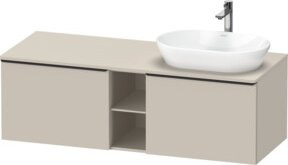 Duravit Waschtischunterschrank D-Neo Wandmontage in Schwarz und Taupe Matt mit 2 Türen und offenem Regal, B/T/H: 140 x 55 x 45,9 cm - Bild 1