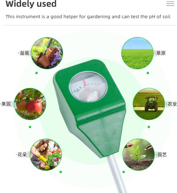 JUANJUAN Mini Boden-pH-Meter für Garten und Pflanzen zur Analyse des pH-Werts von 3 bis 11 in Grün - Bild 1