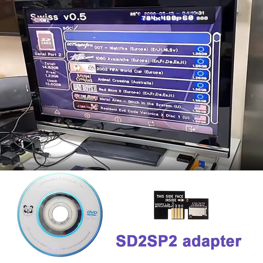 SD2SP2 Adapter für Nintendo GameCube mit Disc-TF-Kartenleser-Ersatz und Boot-Disc Mini-DVD NTSC - Bild 2