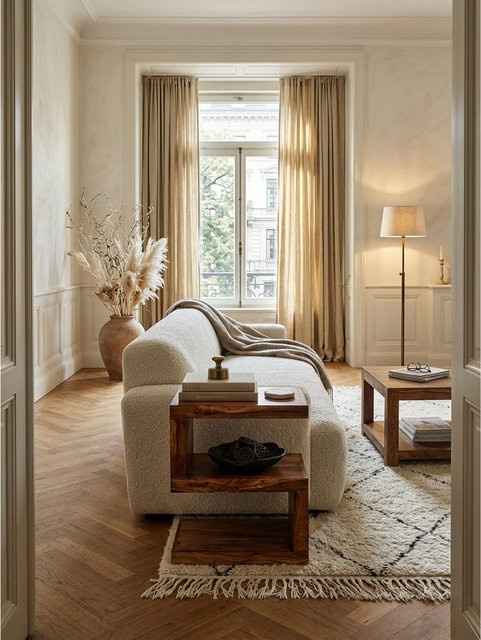 Beistelltisch MUMBAI von KADIMA DESIGN aus Massivholz im Landhausstil, Braun, B/T/H: 30 x 44 x 60 cm - Bild 1