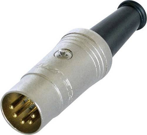 Rean AV NYS322G DIN-Rundsteckverbinder Stecker gerade, 5-polig, Schwarz/Silber - Bild 1