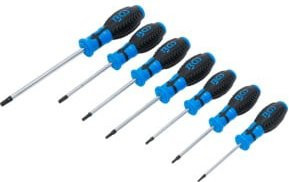BGS Schraubendreher-Satz T-Profil für Torx mit Bohrung T10 bis T40, 7-teilig, blau - Bild 1