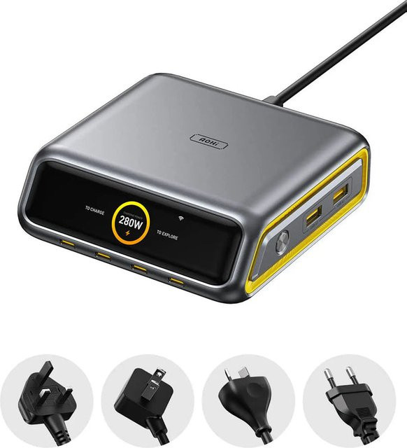 AOHI Desktop Charging Station 280W 6-Port Ladestation mit PD3.2 Technologie in Grau - Bild 1
