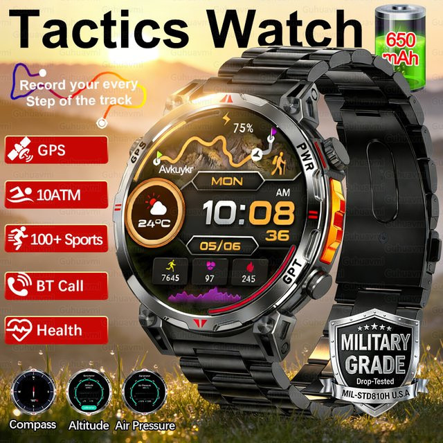 GUHUAVMI Smartwatch, GPS, 10 ATM, Herren - Bild 1