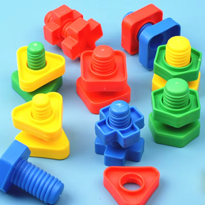 soulbao Montessori Schrauben- und Muttern-Spielset, Buntes Schrauben-Zuordnungsspiel, Kunststoff - Bild 3