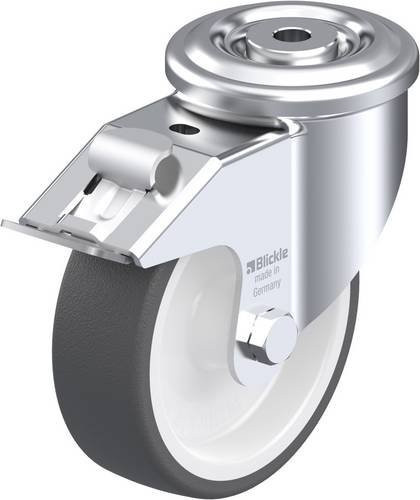 Blickle LKR-POTH 125G-FI Lenkrolle mit Feststeller, Rad-Durchmesser: 125 mm, Tragfähigkeit: 350 kg, Farbe: Silber - Bild 1