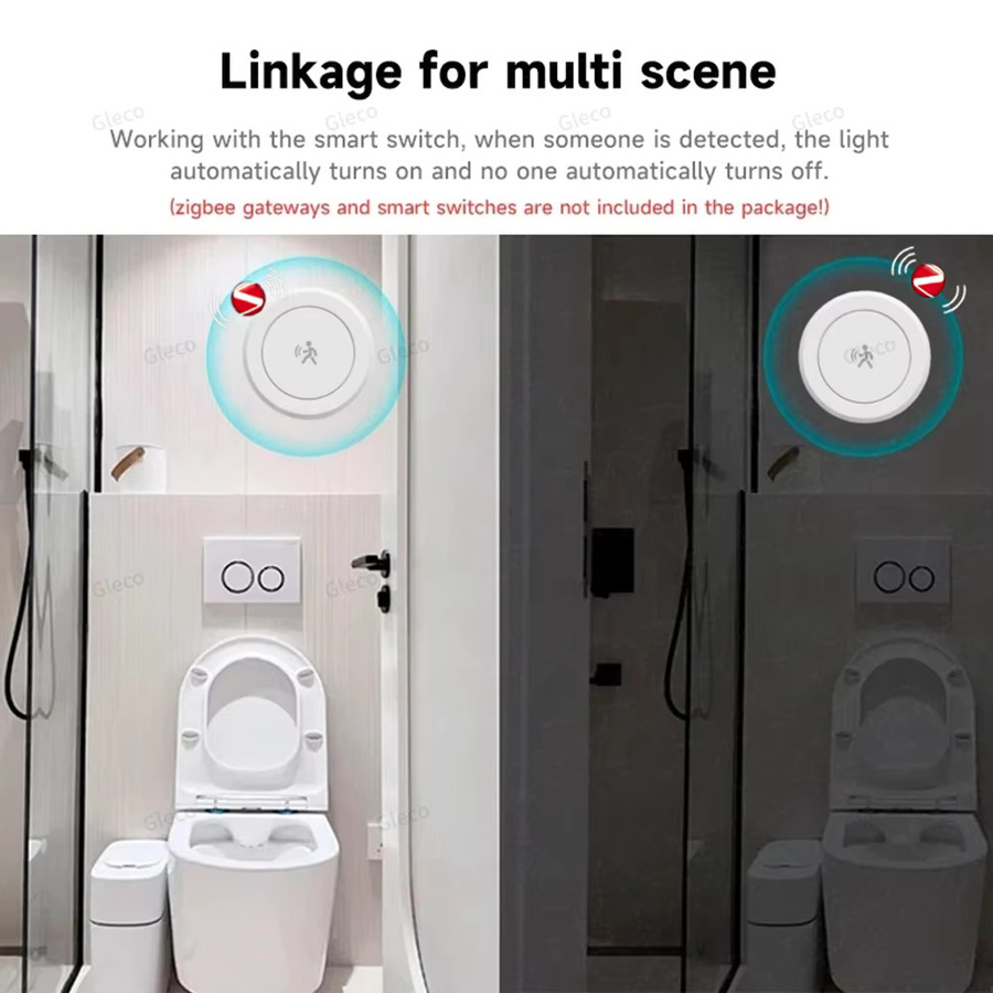 Coolo Zigbee Anwesenheitssensor mit 24GHz mmWave Radar, Personendetektor für statische und Bewegungs-Erkennung, Tuya Z2M Smart Home Sicherheitsautomatisierung, Weiß - Bild 5