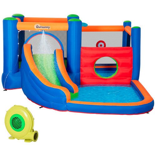 Outsunny Hüpfburg Wasserspielplatz Mehrfarbig Polyester - Bild 5