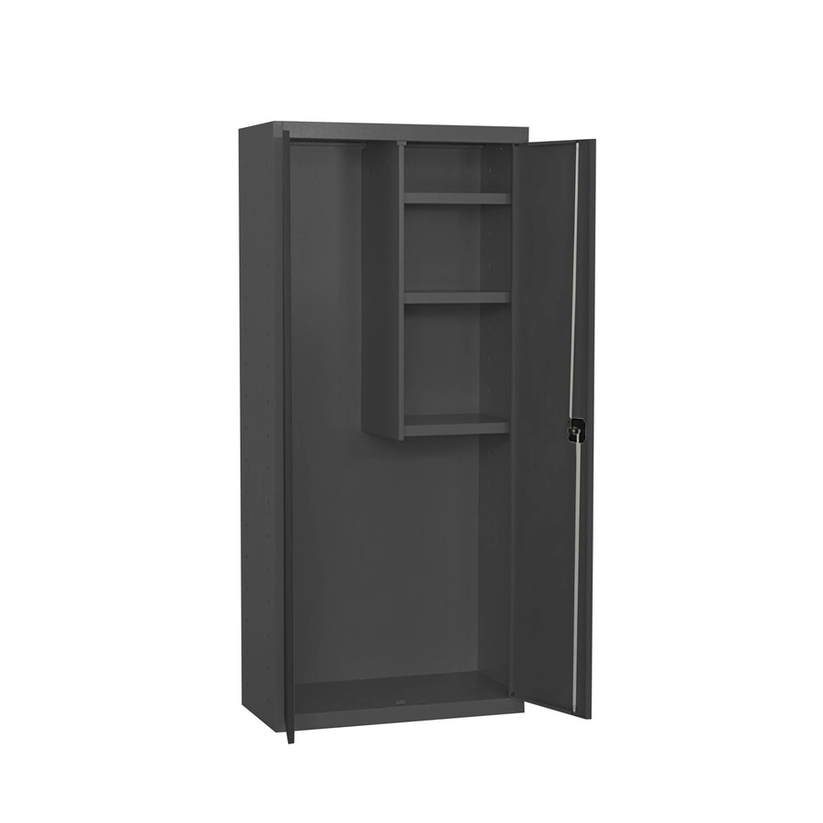 PROREGAL Putzmittelschrank AMEGO Metallschrank in Anthrazit mit 3 Fachböden und Schloss, H x B x T: 180 x 60 x 40 cm - Bild 2