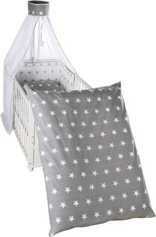 roba Kinderbettgarnitur Little Stars aus Baumwolle, grau, 135 x 135 cm - Bild 1