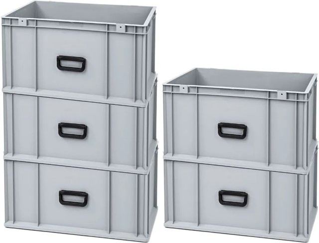 PROREGAL Spar Set 5x Eurobox Nextgen Portable Uno Transportbehälter Grau H x B x T: 32 x 40 x 60 cm - Bild 1