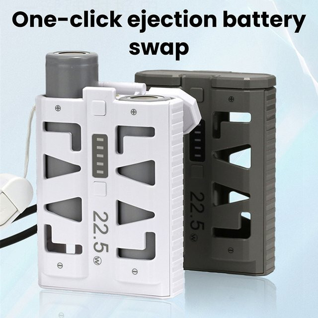 diymore DIY-Gehäuse für 2x 21700 Akku-Powerbank mit 22,5W Typ-C Schnellladung und Dual-Modus in Grau oder Weiß - Bild 1