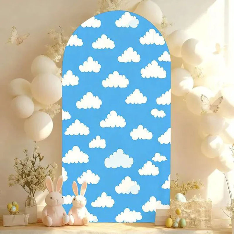 VIKAMA Hintergrunddekoration mit blauem Himmel und weißen Wolken für Geburtstag und Hochzeit, B/H: 120 x 120 cm - Bild 1