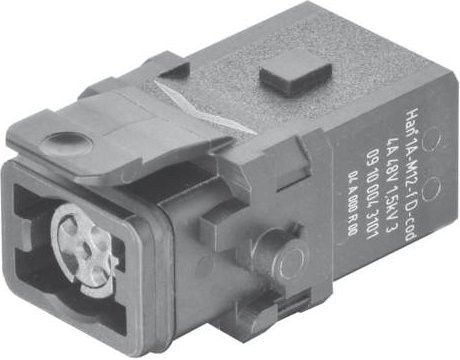 HARTING Stifteinsatz 09100043101 mit 4 Crimpen in Schwarz aus Kunststoff - Bild 1